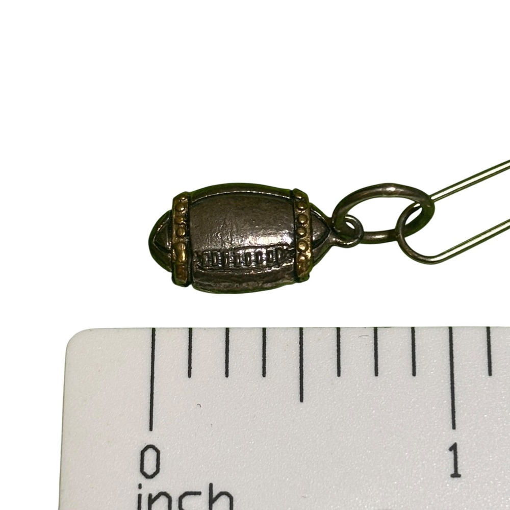Waxing Poetic Sterling Silver Football Charm Two Tone 925 Pendant Sports Jewelry